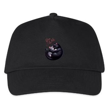 Du und ich, schwarz-grau chatten - Kinder Basecap - Schwarz - Vorne
