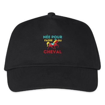 Femme avec cheval - Casquette de baseball Enfant - noir - Devant