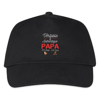 Papa moitié poule moitié ours - Casquette de baseball Enfant - noir - Devant