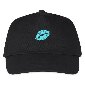 Smooch Blue Lipstick Kiss Mark Love Statement Tee - Kids’ Baseball Cap - black - Front