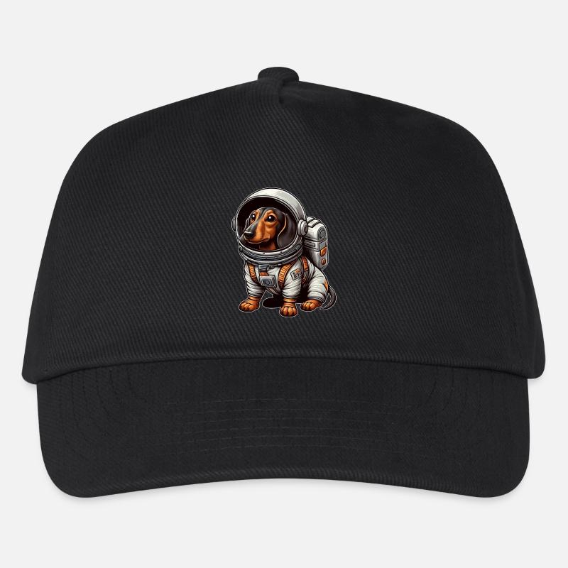 Süßer Dackel Astronaut Science Fiction Weltraum - Kinder Basecap - Schwarz