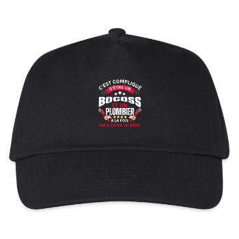 Pas facile d être plombier et bogoss - Casquette de baseball Enfant - noir - Devant