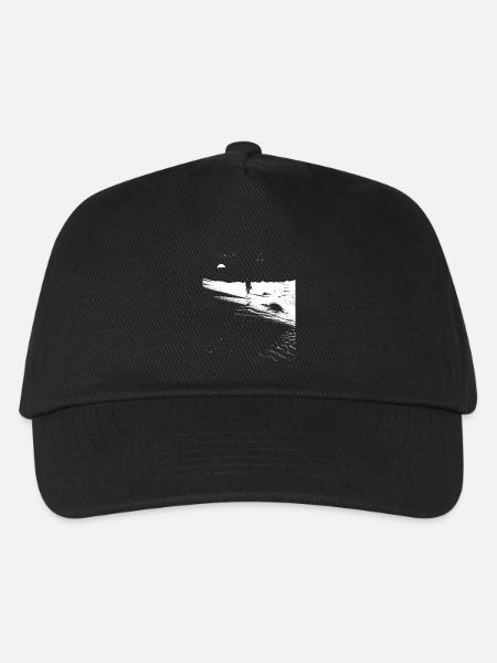 Weg durch die Wüste mit Fußspuren - Monochrom Art - Kinder Basecap - Schwarz