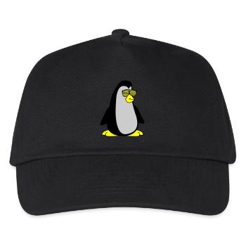 cool Pinguin 002 - Kinder Basecap - Schwarz - Vorne