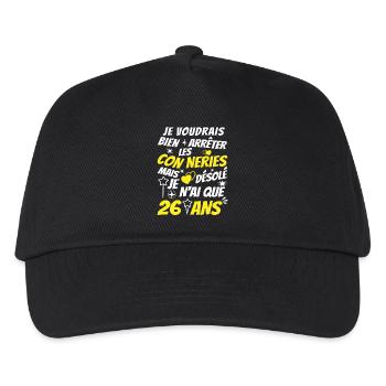 connerie 26 ans / humour anniversaire 26 ans - Casquette de baseball Enfant - noir - Devant