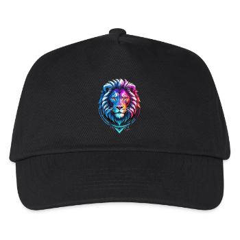 Rotes und blaues Löwensymbol - Kinder Basecap - Schwarz - Vorne