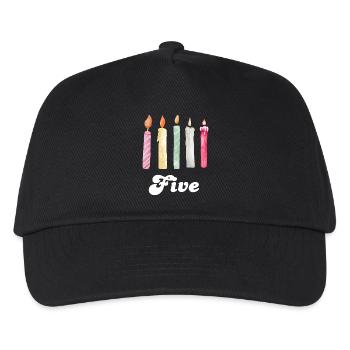 5e anniversaire bougie - Casquette de baseball Enfant - noir - Devant