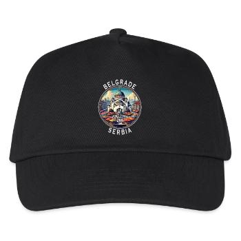 Belgrad Serbien Beograd Design - Kinder Basecap - Schwarz - Vorne