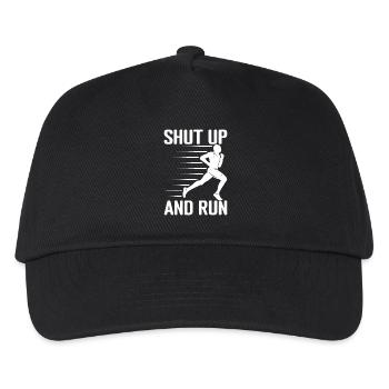 Marathon Runner Shut Up And Run Running - Kinder Basecap - Schwarz - Vorne