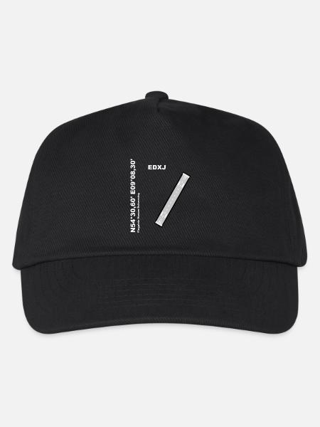 Flugplatz EDXJ Design mit Namen und Koordinaten - Kinder Basecap - Schwarz