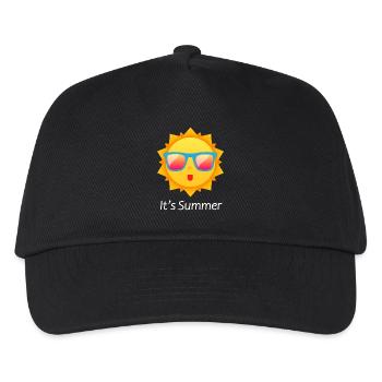 Es ist Sommer - Kinder Basecap - Schwarz - Vorne