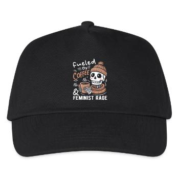 Fueled By Coffee & Feminist Rage Funny Feminism - Kids’ Baseball Cap - black - Front