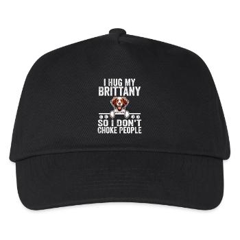 I Hug My Brittany So I Don't Choke People - Kids’ Baseball Cap - black - Front