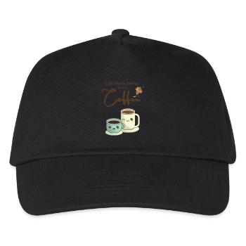 Fueled by Coffee - Kids’ Baseball Cap - black - Front