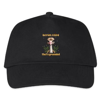 Ostrich a bird that's grounded - Kids’ Baseball Cap - black - Front