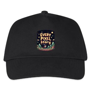 Every Pixel Tells a Story - Retro Gaming - Kinder Basecap - Schwarz - Vorne