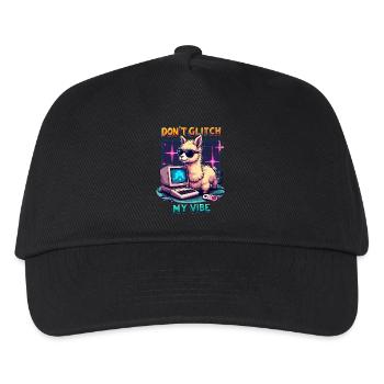 Don't Glitch my Vibe - Retro Gaming Alpaka - Kinder Basecap - Schwarz - Vorne