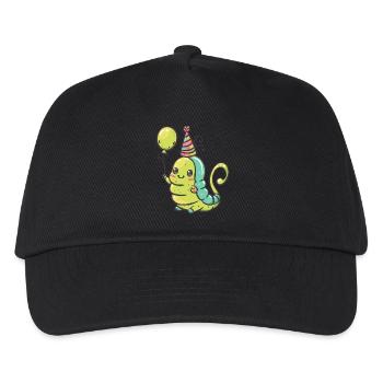 Wurm Geburtstag Baby - Kinder Basecap - Schwarz - Vorne