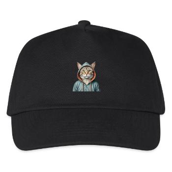 Cat wearing a jacket - Kids’ Baseball Cap - black - Front