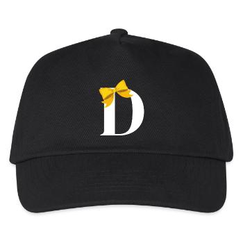 Letter d yellow knot - Kids’ Baseball Cap - black - Front