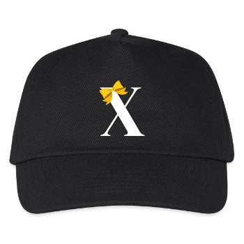 Letter x yellow bow - Kids’ Baseball Cap - black - Front