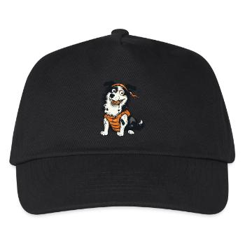 Border Collie Hund Halloween Lustig Zombie - Kinder Basecap - Schwarz - Vorne