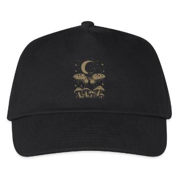 Motte Fairycore Goth Grunge Pilze - Kinder Basecap - Schwarz - Vorne