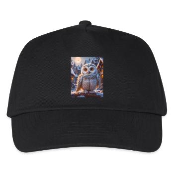 super cute birds – snowy owl - Kids’ Baseball Cap - black - Front
