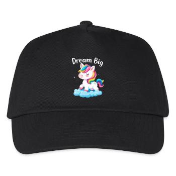 Dream Big Unicorn Inspiration für Einhorn-Liebhaber - Kinder Basecap - Schwarz - Vorne