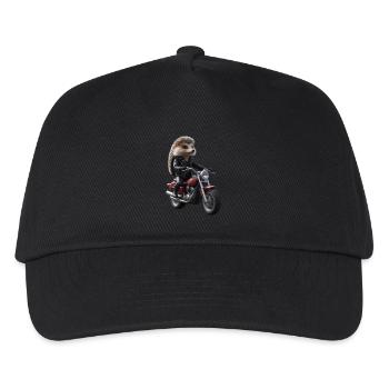Biker hedgehog - Kids’ Baseball Cap - black - Front