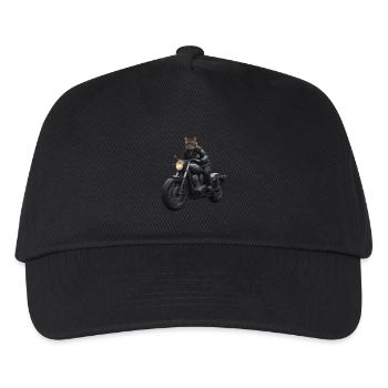Biker Cat - Kids’ Baseball Cap - black - Front