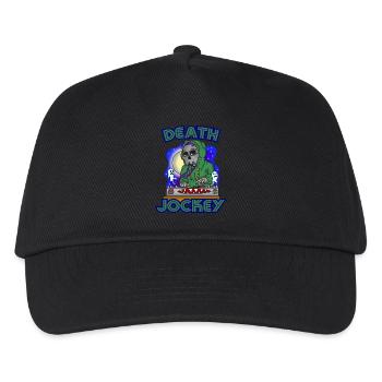 Death Jockey DJ Funny Spooky Skull Skeleton Humor - Kids’ Baseball Cap - black - Front