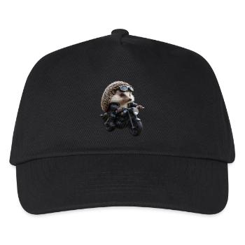 Biker hedgehog - Kids’ Baseball Cap - black - Front