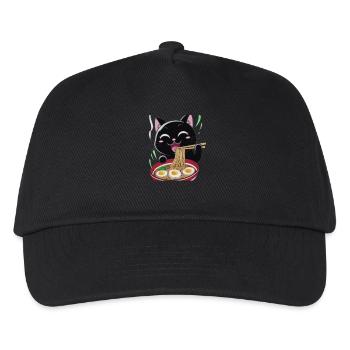 Cat Ramen Noodle Japanese Anime Manga Ramen Kawaii - Kinder Basecap - Schwarz - Vorne