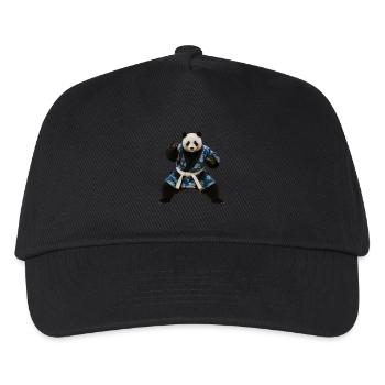 Sportlicher Panda - Kinder Basecap - Schwarz - Vorne
