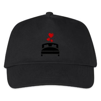 Lit de mariage Coeurs - Casquette de baseball Enfant - noir - Devant