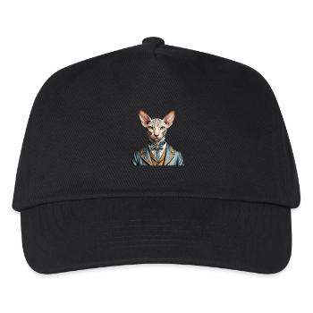 Elegante Sphynx - Kinder Basecap - Schwarz - Vorne