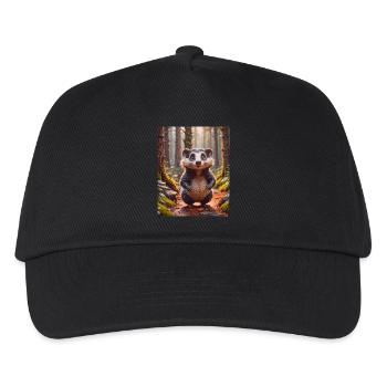 super cute animals in a forest – badger - Kids’ Baseball Cap - black - Front