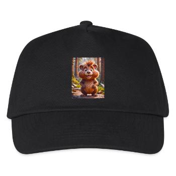 super cute animals in a forest – beaver - Kids’ Baseball Cap - black - Front