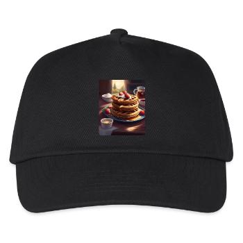 Frühstücks-Pfannkuchen - Kinder Basecap - Schwarz - Vorne