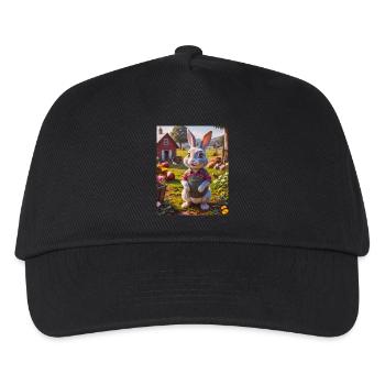 super cute animals on a farm – rabbit - Kids’ Baseball Cap - black - Front