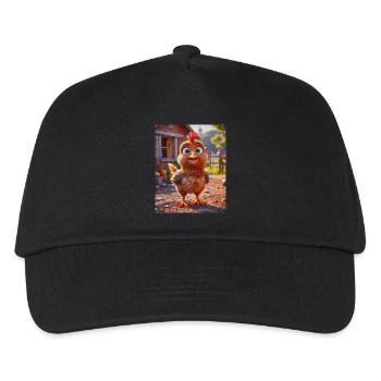 super cute animals in a forest –chicken - Kids’ Baseball Cap - black - Front