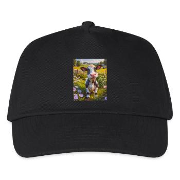super cute animals on a farm – cow - Kids’ Baseball Cap - black - Front