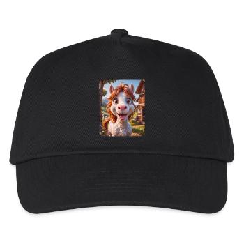 super cute animals on a farm – horse - Kids’ Baseball Cap - black - Front