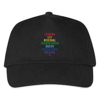 LGBTQIA+ Rainbow Flag Genders - Kids’ Baseball Cap - black - Front