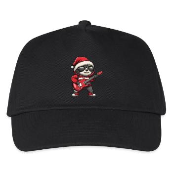 Sloth Christmas Rocker Guitar - Kids’ Baseball Cap - black - Front