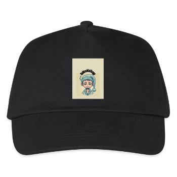 Halbschlafkapp - Kinder Basecap - Schwarz - Vorne