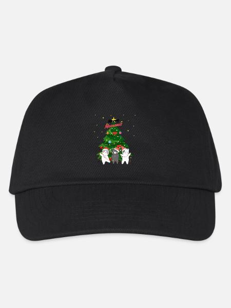 Merry Meowmis - Katzen schmücken Tannenbaum - Kinder Basecap - Schwarz