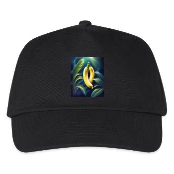 Cool aussehendes Bananen-Design - Kinder Basecap - Schwarz - Vorne