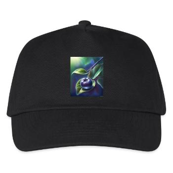 Beautiful blueberry on a leaf - Kids’ Baseball Cap - black - Front